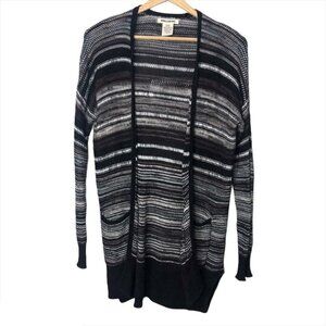 Billabong Multi Colour Knit Open Front Lightweight Striped Cardigan Size Small